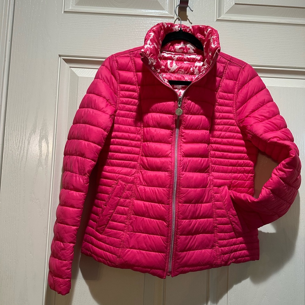 Vibrant Pink reversible Nautical Quilted Jacket